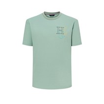 헤지스골프 남성용 로고 그래픽 반팔 라운드 티셔츠