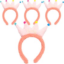 파티쇼 왕관 머리띠 +랜덤발송(방울), 오렌지, 4개