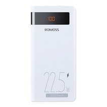 로모스 22.5W 고속충전 대용량 보조배터리 30000mAh Micro USB Lightning 8핀 C 타입, 화이트, PHP30-852