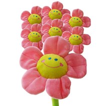 프랑온드 스마일 플라워 철사 꼬임 고정 인형 7p, 핑크, 75cm