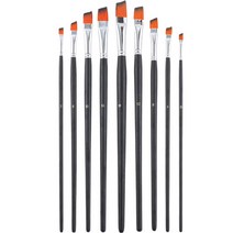 메이크마인 미술 수채화 그림 나일론 사선 붓 9종 세트, 0호, 2호, 4호, 6호, 8호, 10호, 12호, 14호, 16호, 1세트