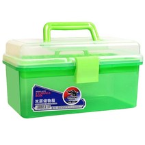 마이데일리 미술 공구함 2단 화구박스 다용도 정리함 그린