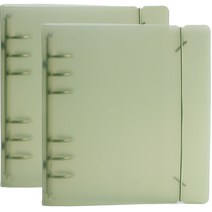 워너디스 A6 정사각 PP 컬러 바인더 커버 6공, 05 그린, 2개