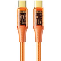 맥도도 아이스 C타입 to C타입 PD 고속충전 케이블 CA-2111, 오렌지, 1.2m