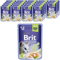 브리트 캣 프리미엄 파우치 습식사료 젤리 송어, 85g, 8개