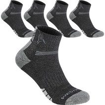 웨스트우드 남성용 바닥 컬러패턴 등산 발목양말 5족 세트, 블랙