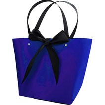 마켓감성 블랙리본 선물주머니 10p, 네이비블루
