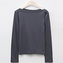 탱커스 여성용 플랫 입술넥 데일리 긴팔 티셔츠 TU3TS018L0