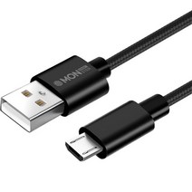 몬스터엑센 USB-안드로이드 5핀 패브릭 고속 충전케이블 3p, 1m, 블랙