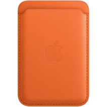 Apple 정품 아이폰 맥세이프 가죽 카드지갑, 오렌지, 1개