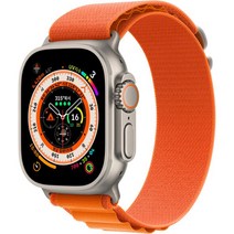 Apple 애플워치 Ultra 알파인 루프 49mm GPS+Cellular 티타늄 케이스, 오렌지 Medium