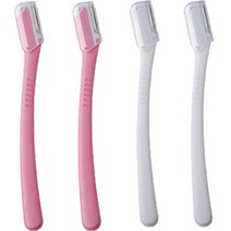 엘리식스 안전캡 눈썹칼 2종 x 2p 세트, 1세트, 핑크, 화이트