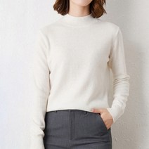 아뗄릭 여성용 하프 터틀넥 파스텔 포근한 루즈핏 긴팔 니트 티셔츠 01325