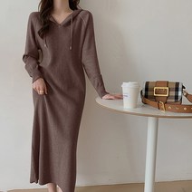 페이퍼먼츠 후드넥 보들보들 니트 긴팔 롱 원피스 02854