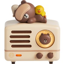 뮤젠 라인프렌즈 OTR 메탈 FM라디오 블루투스 스피커 MW-2AI, 혼합색상