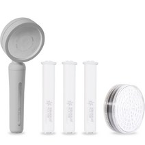 아쿠아듀오 블라썸 샤워기(그레이) + PLA 필터 3p + 2차 ACF헤드 필터 세트, 1세트