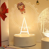 쿼르디 LED 아크릴 3D 무드등 스위치형, 대관람차
