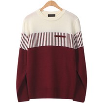 레이먼 남성용 바시 라운드 배색 니트티