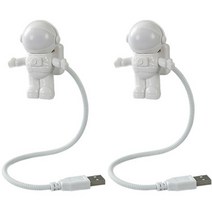 굿프랩 USB 우주인 LED 미니 스탠드 2p, 화이트