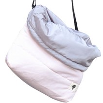 펫츠몬 반려동물 패딩이동 슬링백, 핑크