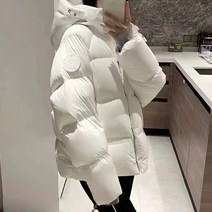 메이첼 여성용 캐주얼 빵빵 후드넥 지퍼 포켓 하프 패딩 점퍼 01784