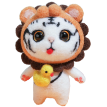 후니마켓 DIY 펠트 세트 고양이 44사자 열쇠고리, 혼합색상, 1세트