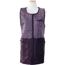 해피툴 꽃잎 패턴 기모 지퍼 앞치마, 1개, 퍼플