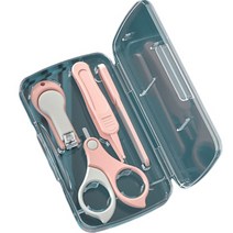 킵샌딩 손톱깍이 세트 투명케이스, 핑크, 1세트