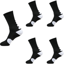 씨에스소울 충격 흡수 스포츠 양말 5켤레, 블랙 화이트