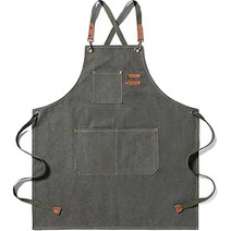 아이엠판다 데님 바리스타 방수 앞치마, 카키, 1개