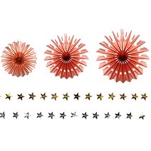 조이파티 메탈릭팬 로즈골드 3종 + 별가랜드 유광실버 + 별가랜드 유광골드 세트, 혼합색상, 1세트