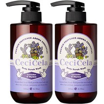 쎄씨쎌라 프렌치 프로방스 아로마 에센셜 바디스크럽워시 라벤더 앤 백리향, 2개, 500ml