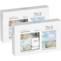 디스이즈 명화 차량용 클립형 방향제 본품 15ml + 리필 30ml 세트, 2세트, 에이프릴 프레쉬