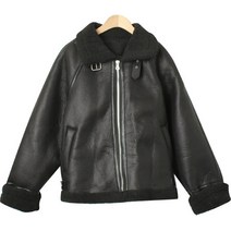 슈가펀 여성용 멜토노 버클 카라 가죽 무스탕