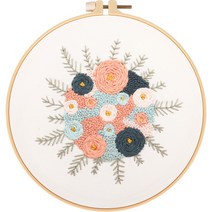 위즈앤위즈 누구나 DIY 프랑스자수 패키지 20cm, 1세트, 봄꽃 02
