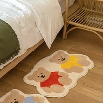 바랑 곰돌이 욕실 주방 극세사 발 매트, A타입