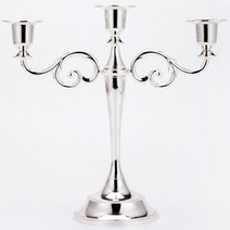 간지앳홈 유럽식 3구 스탠드 촛대, 실버