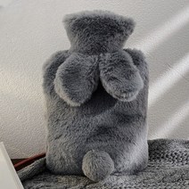 생활애찬 토끼 보온 물주머니 찜질 핫팩 다크그레이 1000ml, 1개