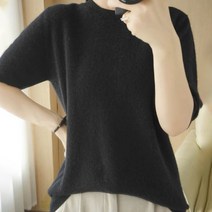 셀레네 여성용 뉴 스프링 라운드 반팔 니트