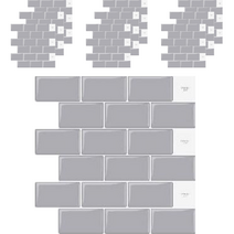 예쏘 3D 에폭시 입체 타일 시트지 10p, 06 라이트그레이