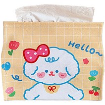 귀여운 캐릭터 티슈케이스, 꽃퍼피, 1개