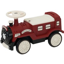 베네베네 아동용 빈티지 기차 무소음 실내 롤링 붕붕카, 다크레드