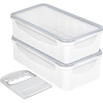 리빙썸 똑순이 김치자르미 용기 750ml x 2p + 커터칼 세트, 1세트
