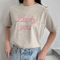 안다로미 여성용 럭키럭키 반팔티