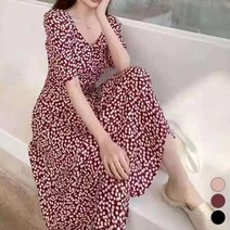 메이첼 체리 셔링 브이넥 백트임 여름 원피스 02156