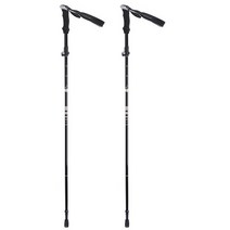 제이렉스 초경량 두랄루민 5단 휴대용 접이식 폴딩 등산스틱 2p, 블랙