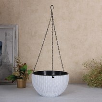 유토밸런오 라탄 무늬 행잉 화분걸이 2p, 화이트