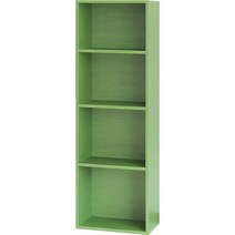 양지가구 공간박스 4단 책장, 백색 + 연두