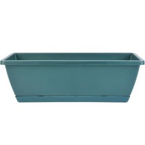 엘쏘 직사각 화분 + 받침 세트, 그린블루