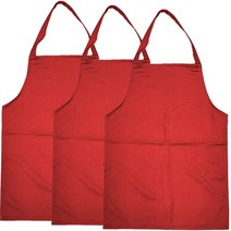금깨비 손님용 미니 목걸이형 앞치마, 레드, 3개